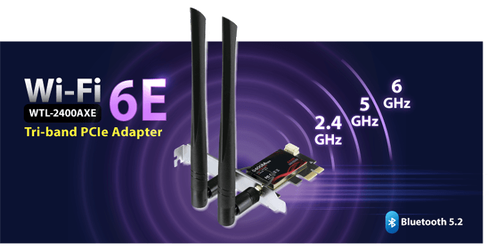WTL-2400AXE — 802.11AX Wi-Fi 6E Tri-band Wireless PCI Express Adapter, vista 4