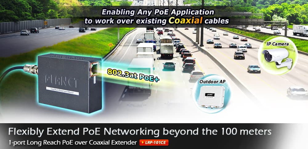 LRP-101CE — 1-Port Long Reach PoE over Coaxial Extender, vista 4