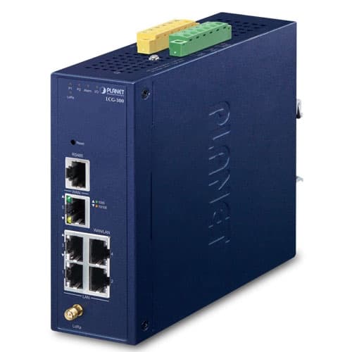 LCG-300 — Industrial LoRaWAN Gateway with 5-Port 10/100/1000T, vista 2