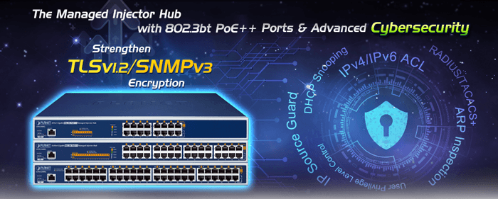 UPOE-1600G — 16-Port Gigabit 802.3bt PoE++ Managed Injector Hub (600 watts), vista 8