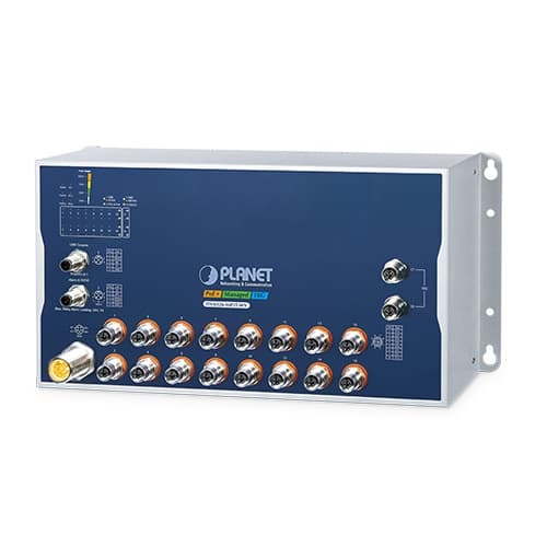 ITS-6326-16P2T-WV / ITS-6326-16P2TB-WV — Industrial L3 16-Port 10/100/1000T 802.3at PoE M12 + 2-Port 10GBASE-T M12 Bypass Managed Ethernet Switch