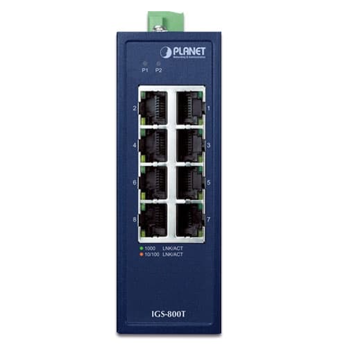 IGS-800T — Compact Industrial 8-Port 10/100/1000T Gigabit Ethernet Switch, vista 2