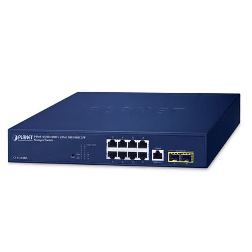 GS-4210-8T2S — 8-Port 10/100/1000T + 2-Port 100/1000X SFP Managed Switch