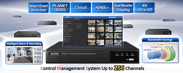 NVR-1600 — H.265+ 16-ch 4K Network Video Recorder, vista 4