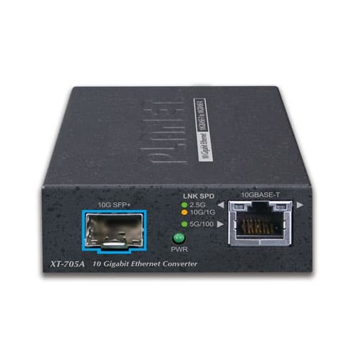 XT-705A — 10G/5G/2.5G/1G/100M Copper to 10GBASE-X SFP+ Media Converter, vista 2