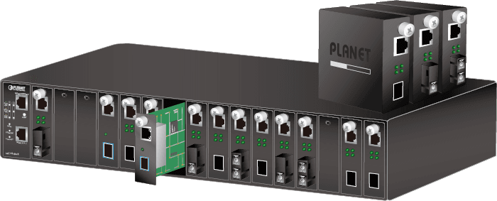 MC-1610MR / MC-1610MR48 — 16-Slot Managed Media Converter Chassis with Redundant Power Supply System, vista 11