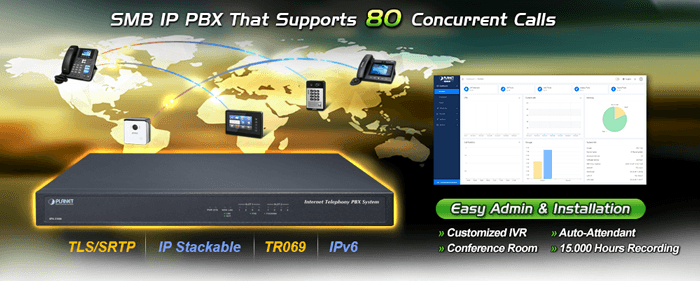 IPX-2200 — Internet Telephony PBX system (200 SIP User Registrations), vista 4