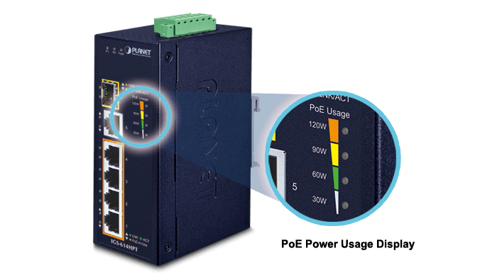 IGS-614HPT — Industrial 4-Port 10/100/1000T 802.3at PoE + 1-Port 10/100/1000T + 1-Port 100/1000X SFP Gigabit Ethernet Switch, vista 7