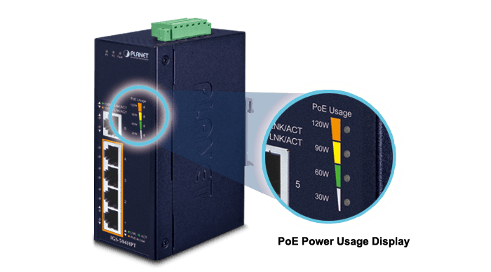 IGS-504HPT — Industrial 4-Port 10/100/1000T 802.3at PoE + 1-Port 10/100/1000T Gigabit Ethernet Switch, vista 7