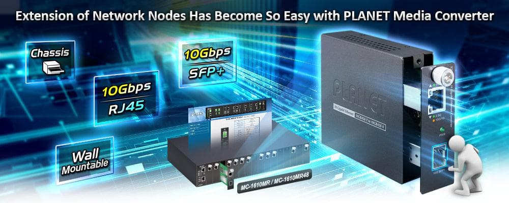 XST-705A — 10G/5G/2.5G/1G/100M Copper to 10GBASE-X SFP+ Smart Media Converter, vista 5