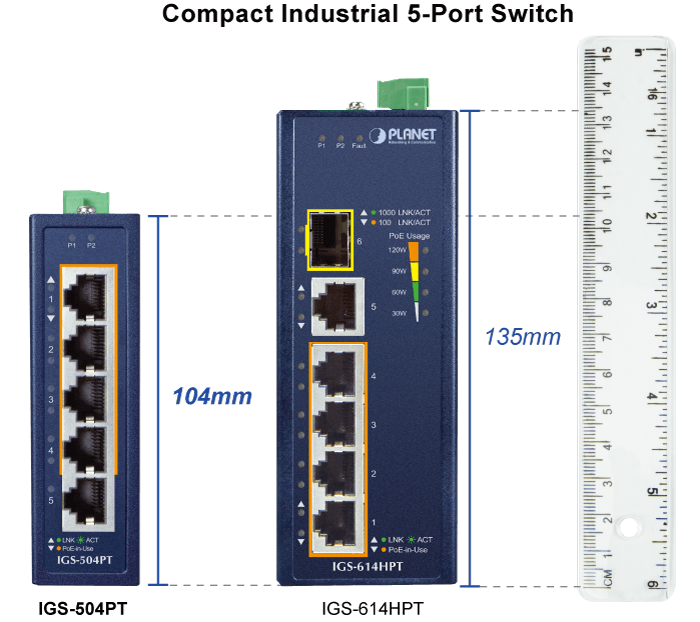 IGS-504PT — Compact Industrial 4-Port 10/100/1000T 802.3at PoE + 1-Port 10/100/1000T Ethernet Switch, vista 7