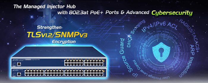 POE-1200G — 12-Port Gigabit IEEE 802.3at PoE+ Managed Injector Hub (220 watts), vista 5