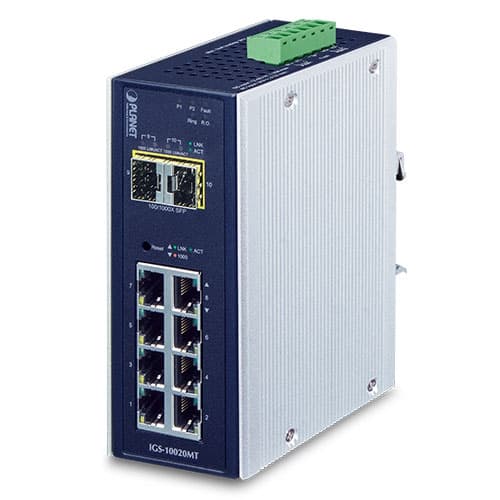 IGS-10020MT — Industrial 8-port 10/100/1000T + 2-port 1G/2.5G SFP Managed Gigabit Switch