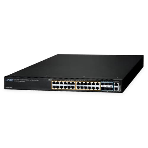 SGS-6341-24P6X — Layer 3 24-Port 10/100/1000T 802.3at PoE + 6-Port 10G SFP+ Stackable Managed Ethernet Switch