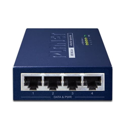 HPOE-460 — 4-port Gigabit IEEE 802.3at Power over Ethernet Plus Injector Hub, vista 2