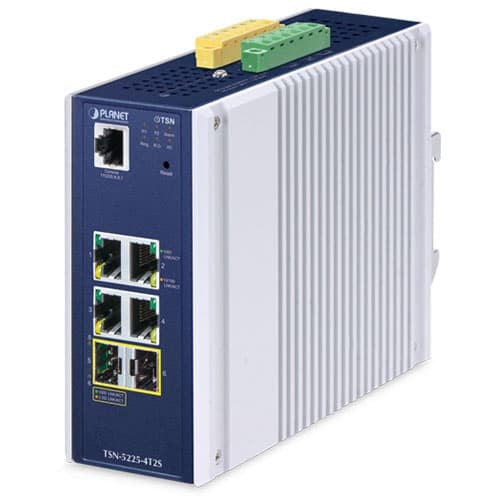 TSN-5225-4T2S — Industrial L2+ 4-Port 10/100/1000T + 2-Port 1G/2.5G SFP Managed TSN Ethernet Switch