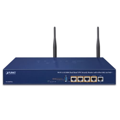 VR-300PW6 — Wi-Fi 6 AX1800 Dual Band VPN Security Router with 4-Port 802.3at PoE+, vista 2