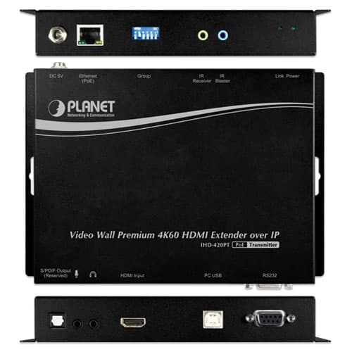 IHD-420PT/IHD-420PR — Video Wall 4K/60 HDMI & USB over IP Transmitter/Receiver with PoE, vista 11
