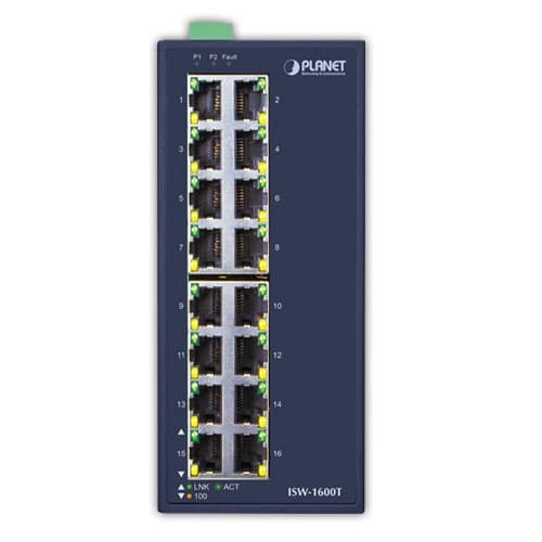 ISW-1600T — Industrial 16-Port 10/100TX Fast Ethernet Switch, vista 2