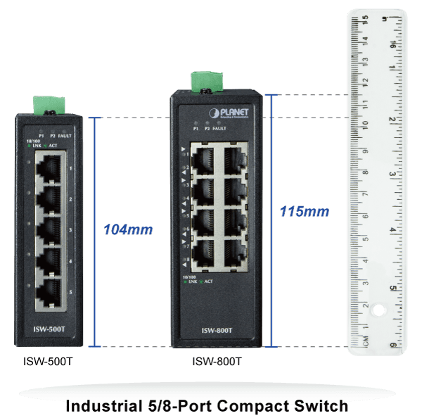 ISW-800T — Compact Industrial 8-Port 10/100TX Ethernet Switch, vista 4
