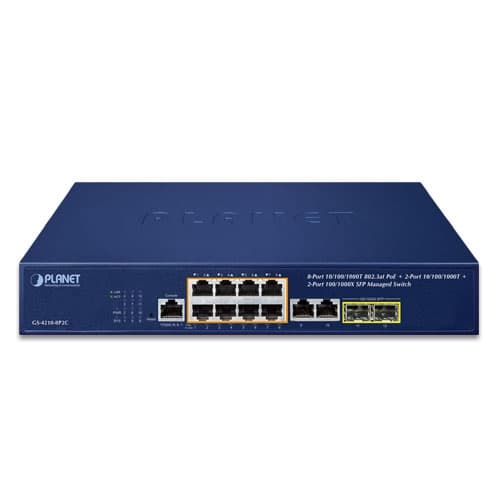 GS-4210-8P2C — 8-Port 10/100/1000T 802.3at PoE + 2-Port 10/100/1000T+ 2-Port 100/1000X SFP Managed Switch, vista 2