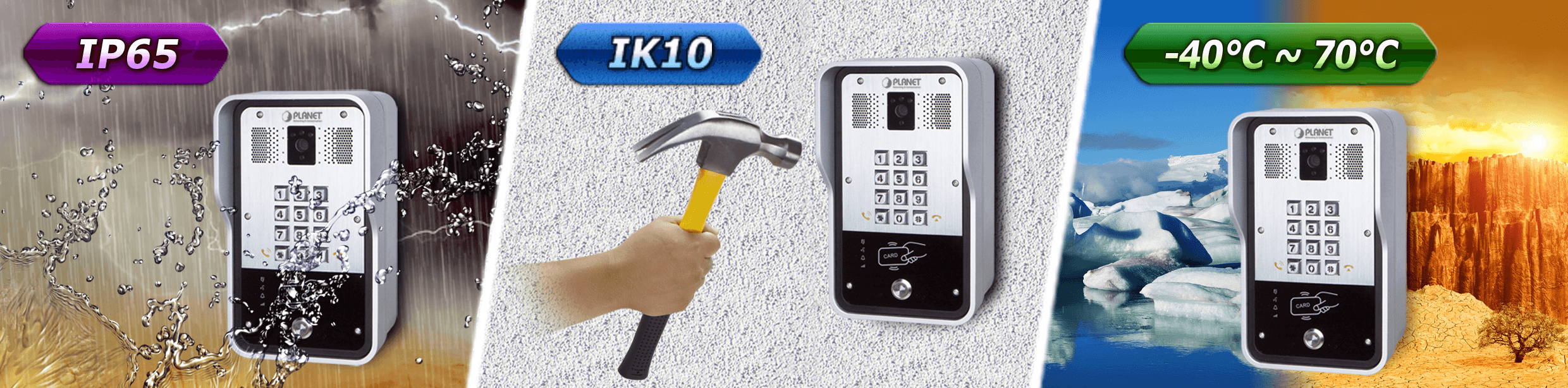 HDP-5260PT — 720p SIP Multi-unit Apartment Vandalproof Door Phone with RFID and PoE, vista 7