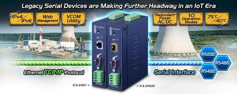 ICS-2100T — Industrial 1-Port RS232/RS422/RS485 Serial Device Server, vista 4