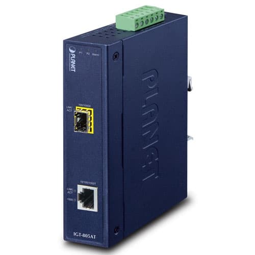 IGT-805AT — Industrial 10/100/1000BASE-T to 100/1000BASE-X SFP Media Converter
