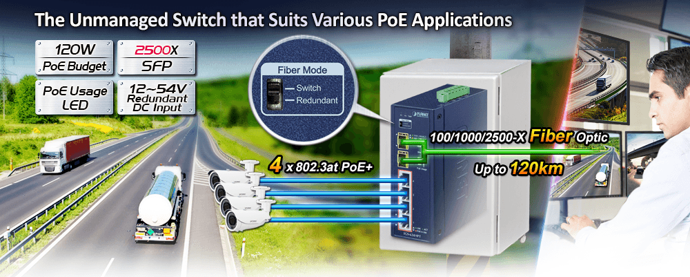 IGS-624HPT — Industrial 4-Port 10/100/1000T 802.3at PoE + 2-Port 100/1000/2500X SFP Ethernet Switch, vista 4