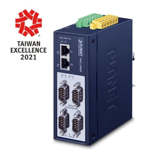 IMG-2400T — Industrial 4-Port RS232/422/485 Modbus Gateway