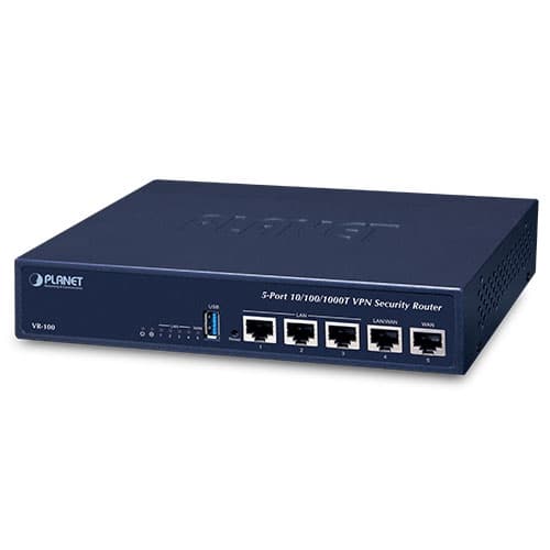 VR-100 — 5-Port 10/100/1000T VPN Security Router