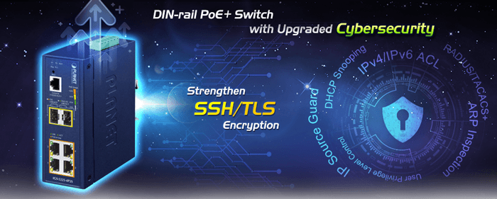 IGS-5225-4P2S — Industrial L2+ 4-Port 10/100/1000T 802.3at PoE + 2-Port 1G/2.5G SFP Managed Ethernet Switch, vista 5