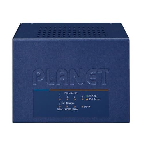 UPOE-400 — 4-Port Multi-Gigabit 802.3bt PoE++ Injector Hub (160 Watts), vista 4