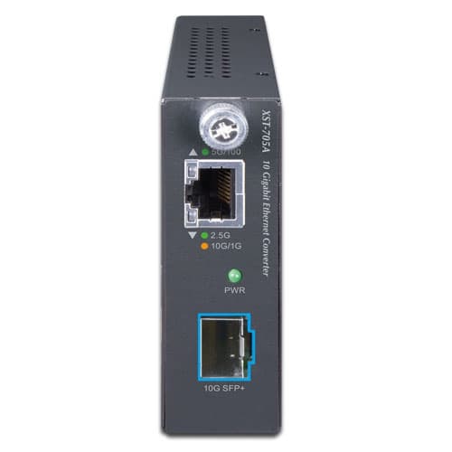 XST-705A — 10G/5G/2.5G/1G/100M Copper to 10GBASE-X SFP+ Smart Media Converter, vista 3