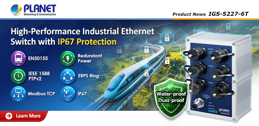 IGS-5227-6T — Industrial IP67-rated 6-Port 10/100/1000T Managed Ethernet Switch, vista 4