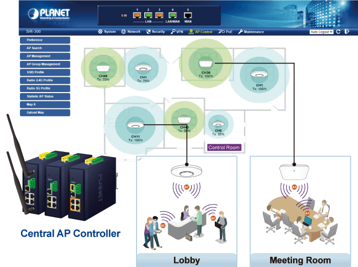IVR-300FP — Industrial 4-Port 10/100/1000T 802.3at PoE + 1-Port 10/100/1000T + 1-Port 1000X SFP VPN Security Gateway, vista 6
