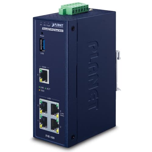 IVR-100 — Industrial 5-Port 10/100/1000T VPN Security Gateway