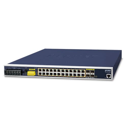 IGS-6325-24P4S — Industrial L3 24-Port 10/100/1000T 802.3at PoE + 4-Port Shared 100/1000X SFP Managed Ethernet Switch