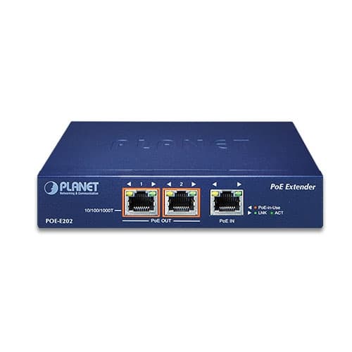 POE-E202 — 1-port 802.3at PoE+ to 2-port 802.3af/at Gigabit PoE Extender, vista 2