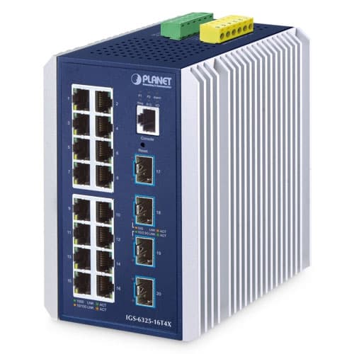 IGS-6325-16T4X — Industrial L3 16-Port 10/100/1000BASE-T + 4-Port 10GBASE-X SFP+ Managed Switch