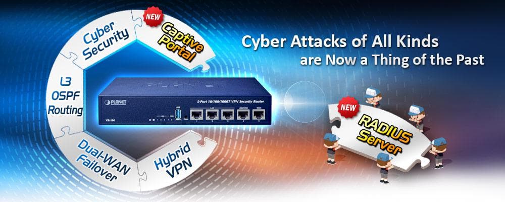 VR-100 — 5-Port 10/100/1000T VPN Security Router, vista 4