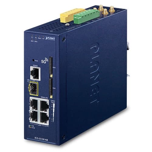 ICG-2515F-NR — Industrial 5G NR Cellular Gateway with 1-Port 1000X SFP, vista 2
