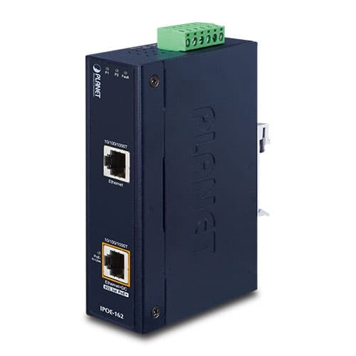 IPOE-162 — Industrial IEEE 802.3at Gigabit Power over Ethernet Plus Injector (Mid-span)