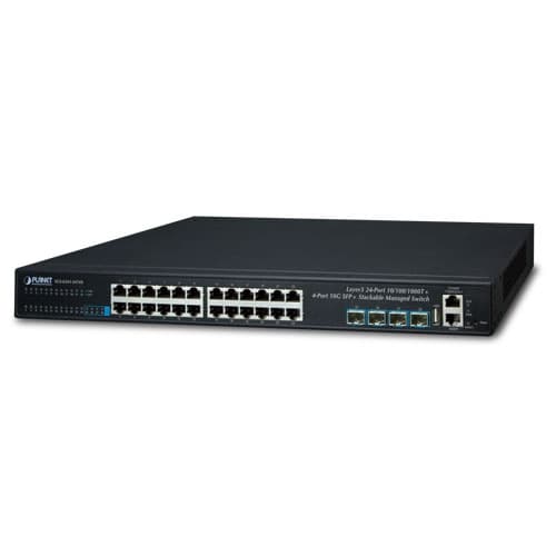 SGS-6341-24T4X — Layer 3 24-Port 10/100/1000T + 4-Port 10G SFP+ Stackable Managed Switch