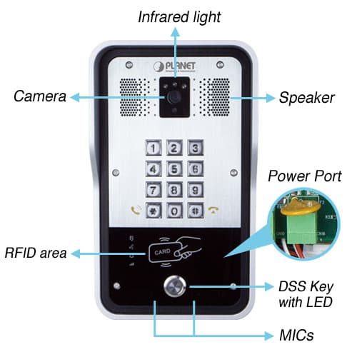 HDP-5260PT — 720p SIP Multi-unit Apartment Vandalproof Door Phone with RFID and PoE, vista 3