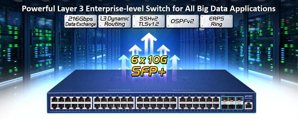 GS-6311-48T6X — L3 48-Port 10/100/1000T + 6-Port 10G SFP+ Managed Ethernet Switch, vista 4