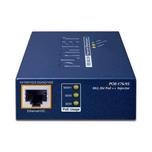 POE-176-95 — Single-Port 10Gbps 95-watt 802.3bt PoE++ Injector, vista 2