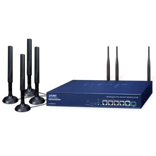 XVR-800BE-NR — Enterprise 5G NR Cellular + Wi-Fi 7 5100BE + Dual 10G VPN Security Router with 4-Port 10/100/1000T
