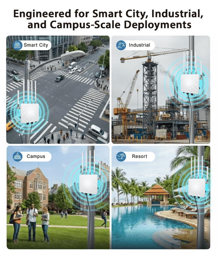 WDAP-5100BE — Wi-Fi 7 Dual Band 802.11be 5100Mbps Outdoor Wireless Access Point, vista 13