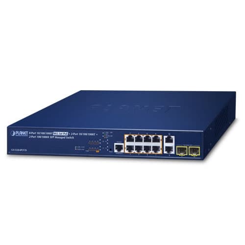 GS-5220-8P2T2S — L2+ 8-Port 10/100/1000T 802.3at PoE + 2-Port 10/100/1000T + 2-Port 100/1000X SFP Managed Switch